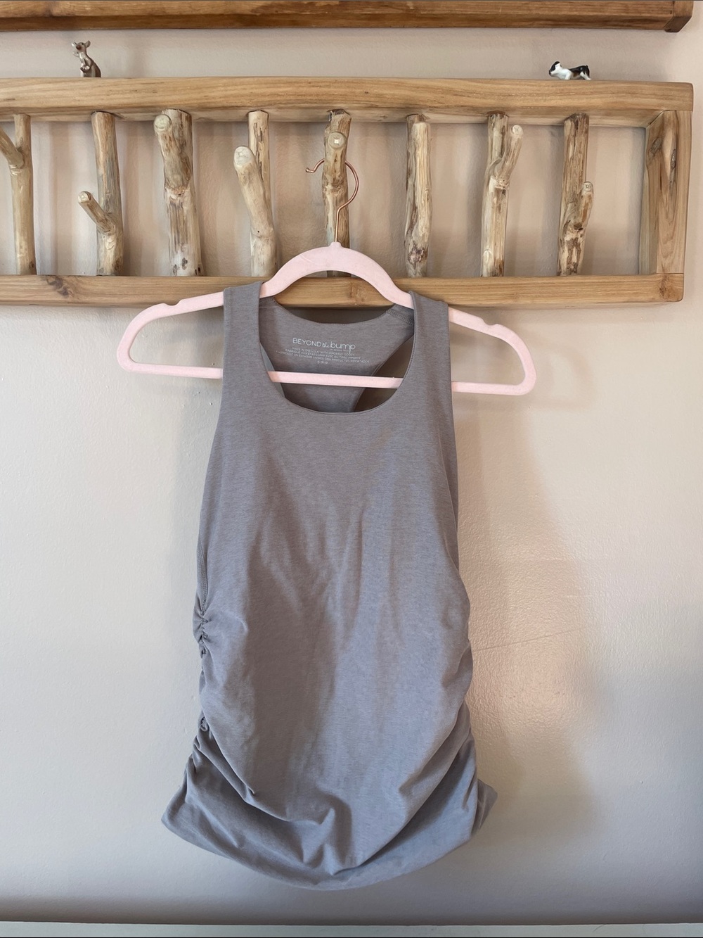 Beyond the Bump Light Gray Maternity Tank with Side Ruching